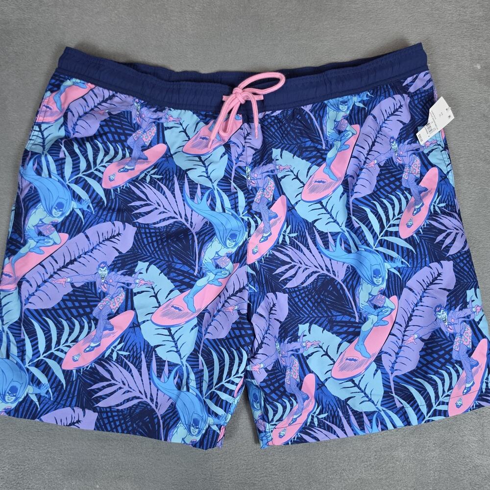 Batman Swim Trunks Mens XL Blue Joker Surfing Tropical Mesh Lined NWT